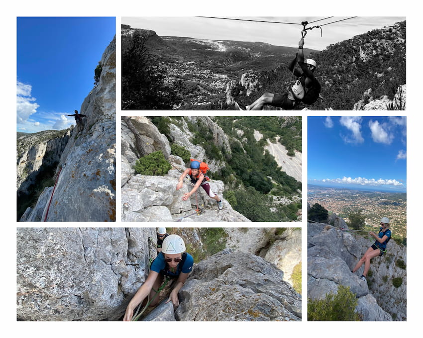 Via Cordata des étourneaux Toulon, escalade avec moniteur