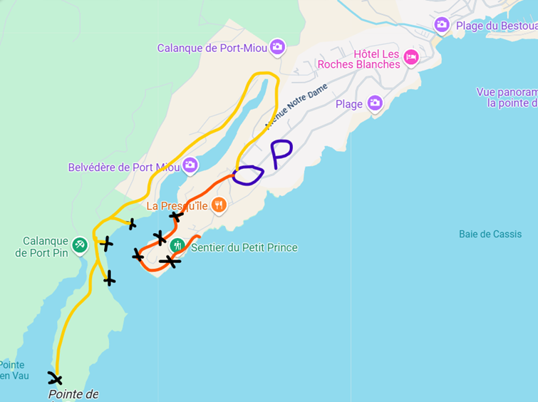 Accès & topo escalade au dessus de l'eau Cassis
